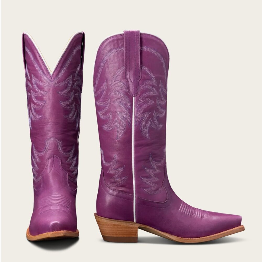 NIB Tecovas "The Annie" in Violet Purple Leather Tall Cowboy Boots for Cowgirls